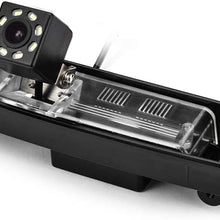 eHANGO Car Rear View Camera with 4 Pin to RCA Cable Bracket License Plate Lights Housing Mount for Toyota RAV4 XA30 (Spare Wheel On Door) / Toyota Vanguard XA30 (Spare Wheel On Door) (8 LED Angle)