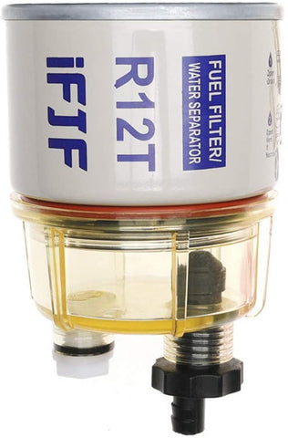 iFJF Automotive Replacement Filter and Nylon Collection Bowl of R12T Fuel Filter/Water Separator 120AT NPT ZG1/4-19 Replacement Element fit Diesel Engine
