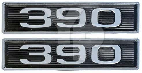 390 Chrome Plated Hood Scoop Emblems - Pair