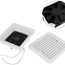Qiilu Side Air Vent Fan, 12V ABS Side Air Vent Ventilation Exhaust Blade Fan Low Noise for Car RV Trailer SUV Caravan