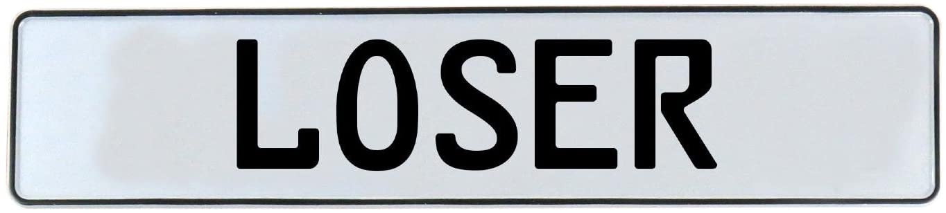 Vintage Parts 683203 Vintage Parts 683203 Loser White Stamped Aluminum Street Sign Mancave Wall Art, 1 Pack
