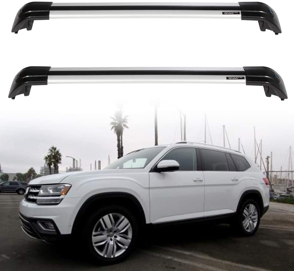 ZENITHIKE Roof Rack Crossbars CA-rgo Carrier 165LBS Capacity Fit For 2018-2019 V-olkswagen Atlas Bolt-On Top Rail Carries Luggage Carrier - 2pcs Aluminum CA-rgo Carrier Bars