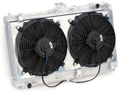 Yonaka 1999-2005 Mazda Miata MX-5 Dual Core Lightweight Performance Aluminum Radiator w/Fans & Shroud Kit