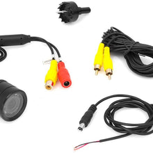 Flush Mount Rear View Camera - Marine Grade Waterproof 1.25'' Cam Built-in Distance Scale Lines Backup Parking/Reverse Assist IR Night Vision LEDs w/ 420 TVL Resolution & RCA Output - Pyle PLCM22IR