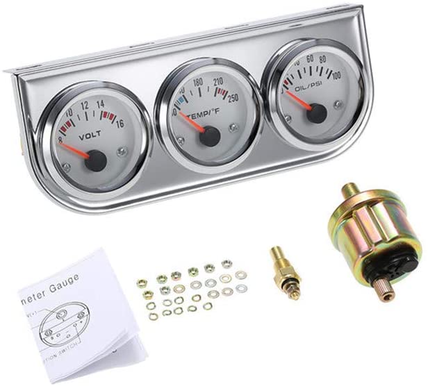 3 in 1 Car Meter Auto Gauge(Voltmeter + Water Gauge + Oil Press Gauge),2