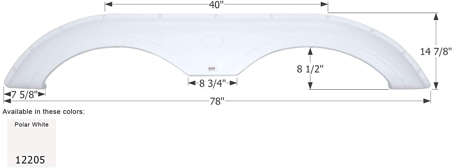 ICON Fender Skirt, Tandem, Thor, FS2205, Polar White
