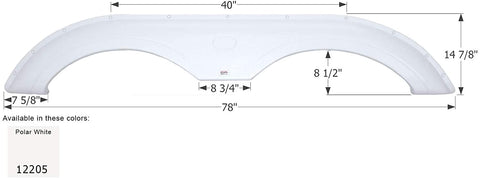 ICON Fender Skirt, Tandem, Thor, FS2205, Polar White
