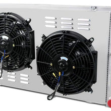 OzCoolingParts 3 Row Core Aluminum Radiator + 2 x 12" Fan w/Shroud + Thermostat Kit for 1960-1990 85 86 87 88 Chevelle El Camino Truck Buick Cadillac Oldsmobile Pontiac