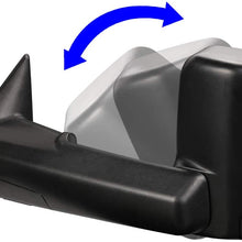 Replacement for RAM Truck Pair of Chrome Powered + Heated Smoked Signal Glass + Foldable Side Towing Mirrors