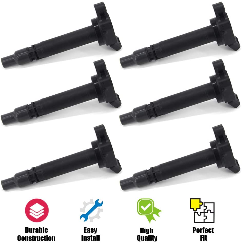 Ignition Coil Set of 6 Pack for Lexus ES350 RX350 RX450H Toyota Avalon Camry Highlander RAV4 Sienna Venza Lotus Evora 3.5l V6 Replaces#90919-A2007,90919-02251