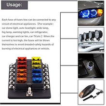 12V 24V Blade Fuse Box Holder 12/6 Ways Modified Fuse Box Terminal Block with Warning Light for Car Boat Marine Trike (Color : Army Green)