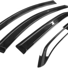 IKON MOTORSPORTS | Window Visors Compatible With 2020 Toyota Corolla Sedan | Smoke Tinted Slim Style Acrylic Sun Rain Guards Vents Windshield Tape On 4PC Set