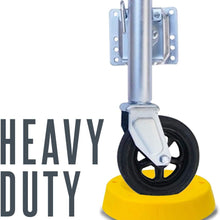 Zento Deals Trailer Tongue Jack Wheel Dock Durable Trailer Wheel Stopper, Highly Visible Yellow Jack Caster Chock Premium Quality