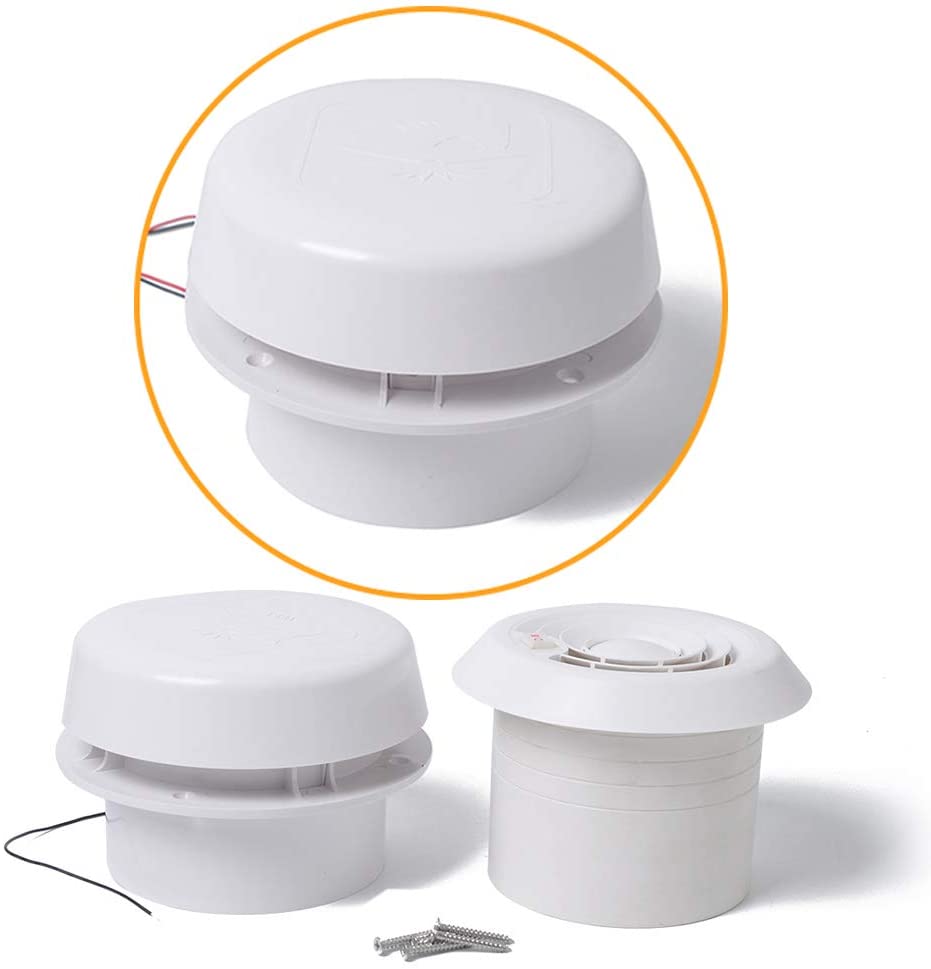 UTUT Exhaust Fan 12V RV Top Mounted Two-way Air Vent Grille Silent Fan Modification Accessories (White)