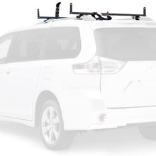 Vantech Factory Roof Rail Clamp-On Ladder Van Rack 60" bar with Side Supports Black