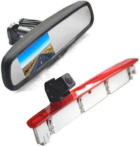 Vardsafe VS588R Brake Light Parking Backup Camera & Replacement Rear View Mirror Monitor for Volkswagen VW T6 Transporter Van