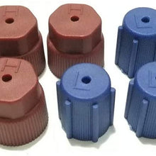 10pcs AC R134a Cap A/C Cap Air Conditioning Service Charging Port Caps R134a AC System Leakproof Hat 13mm Low Side & 16mm High Side Low Pressure and High Pressure10pc/set (5Red High & 5Blue Low)