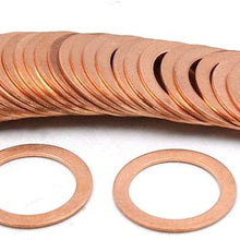 X AUTOHAUX 40 Pcs 19mm Inner Dia Copper Washers Flat Sealing Gasket Rings for Car