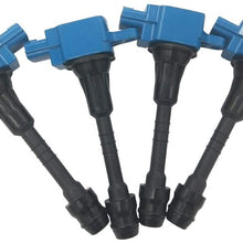 JESBEN 22448-6N002 22448-6N011 Set of 4 Ignition Coils Replacement for Nissan Sentra 1.8L 2001-2006 Almera N16 Primera P11 UF-351 UF351 UF548 UF-548 C1397 22448-6N015