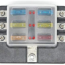 12V 24V 6-Way Car Truck Auto Blade Fuse Box Fuse Block Holder with Fuses for Car Marine Waterproof Cover Blade Fuse Holder