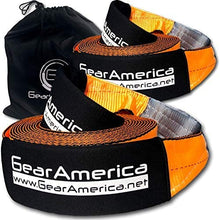 GearAmerica Recovery Tow Strap 4" x 30' | Ultra Heavy Duty 45000 lbs (22.5 US Tons) Strength | Triple Reinforced Loops + Protective Sleeves | Emergency Truck Towing | Free Storage Bag + Strap