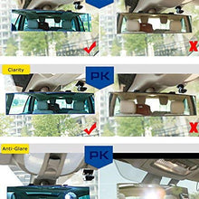 iJDMTOY Universal Fit JDM 300mm 12-Inch Wide Anti-Glare Blue Tint Flat Clip On Rear View Mirror for Car SUV Van Truck, etc