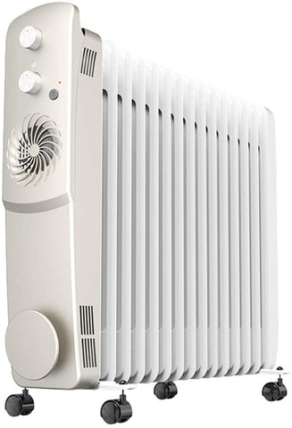 OCYE Oil-Filled Radiator, Space Heater, 3 Seconds Speed Heating, Intelligent Constant Temperature, Safety Function, Very Suitable for Family use with Pets, White