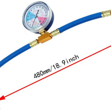 R134a AC Refrigerant Recharge Hose Kit with Measuring Pressure Gauge and 1/2’’ Acme Can Opener Tap Dispensing Valve Fit for Automotive or Home Air Conditioners and Refrigerator Refrigerant Charging