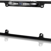 License Plate Frame Backup Camera Night Vision Car Rear View Camera 170° Viewing Angle Waterproof High Sensitive Universal 7 Bright LED Reversing Car Camera Upgrade Version