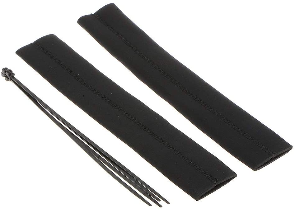 Yuanyuan Pair Black Neoprene Motorcycle Fork Gaiter Boot Seal Socks Covers Protector Durable Cable Ties for Extra Security