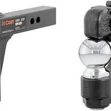CURT 45900 Adjustable Trailer Hitch Ball Mount, 2-Inch Receiver, 6-Inch Drop, 2 and 2-5/16-Inch Balls, 14,000 lbs