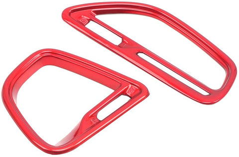 Bishop Tate (Left Hand Drive ONLY) Car Styling Red Side A/C Air Outlet Vent Frame Decoration Cover Trim for Dodge Challenger 2015-2019