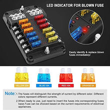 Car Boat Fuse Box Holder With 12 Way Blade Fuse Holder Block amp; Warning Indicator 12V~24V Power Distribution Panel Board (Color : 6 Ways Fuse Box)