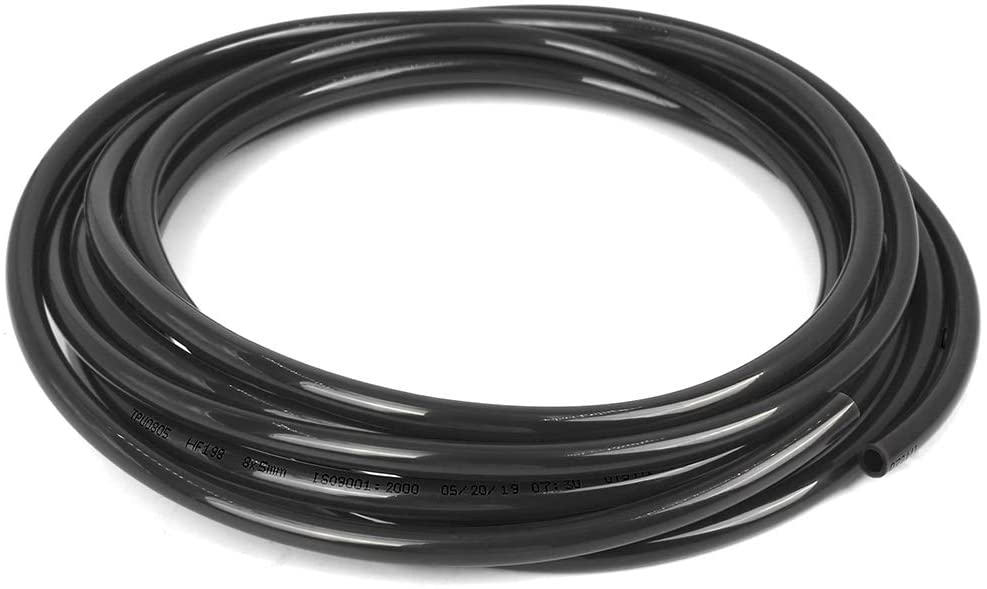 X AUTOHAUX 5 Meter 16.40ft Black Polyurethane PU Air Hose Pipe Tubing 8mm OD 5mm ID for Car