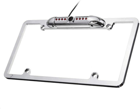 JYEMDV Car License Plate Fram E-Mount Rear View Backup Camera 8 IR Night Vision Light