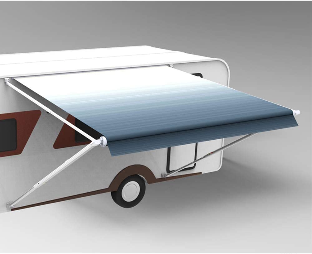 Awnlux RV Awning Camper Awning Fabric, Trailer Awning Canopy Patio Camping Car Awning, Durable Vinyl Roller Tube for RV, Van, SUV, Patio Awning Replacement (18, Ocean Blue)
