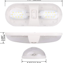 Kohree 12V Led RV Ceiling Dome Light RV Interior Lighting for Trailer Camper with Switch, White, 600 Lumens (Natural White 2-Pack)