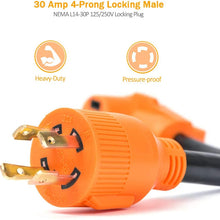 MICTUNING Heavy Duty 18 Inch RV Generator Adapter 125 250V - 30 Amp 4-Prong Locking Male Plug to 30Amp Standard Female with Handle - STW Cord for RV Trailer Camper