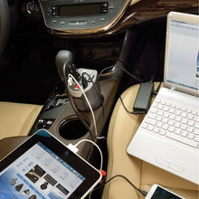 Tripp Lite 200W Car Power Inverter with 2 Outlets & 2 USB Charging Ports, Cup Holder Design, Auto Inverter (PV200CUSB),Gray