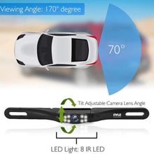 Rear View Backup Camera System - Parking Reverse Car Vehicle Rearview Back Up w/ 4.3” LCD Mirror Monitor Assembly Kit, Night Vision, Tilt-Adjustable Angle, Mounts on License Plate - Pyle PLCM4560