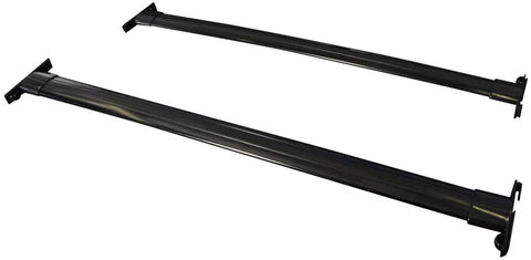 Cross Bars Compatible With 2008-2013 TOYOTA HIGHLANDER, Factory Style Aluminum Black Roof Top Bar Luggage Carrier by IKON MOTORSPORTS, 2009 2010 2011 2012