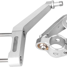 Mallofusa Motorcycle Stabilizer Steering Damper Bracket Mount Holder Kit Compatible for Honda CBR954RR 2002 2003 Silver