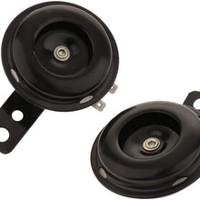 Baosity 2 Pack Universal 12V 1.5A 105db Motorcycle Electric Horns Auto Horns Loud kit Waterproof Round Loud Horn Speakers
