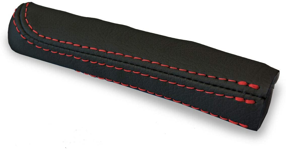 Autoguru Real Leather Handle E Brake Boot Cover Made for 1984-1991 BMW E30 Red Stitch