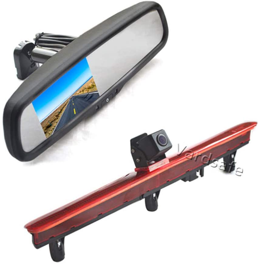 Vardsafe VS597R Brake Light Backup Camera & Replacement Rear View Mirror Monitor for Volkswagen VW T5 Transporter Van