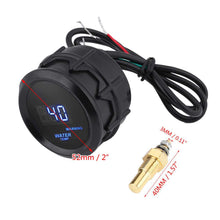 2 Inch 52mm Car Blue LED Digital Water Temperature Fahrenheit Gauge Kit with Temp Sensor Black