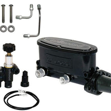 WILWOOD TANDEM MASTER CYLINDER,BLACK,FOR 64-73 MUSTANG W/PROPORTIONING VALVE