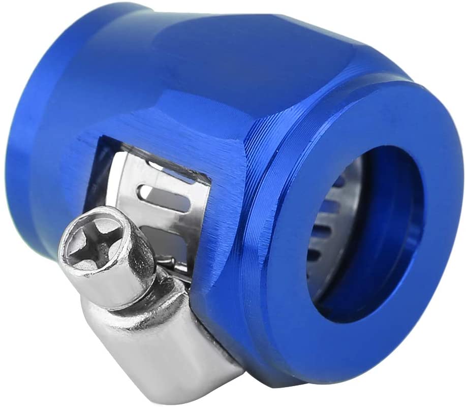 DEALPEAK Car Oil Fuel Hose End Clamp Finisher Diesel Water Line Clip AN6 Hose Connectors 15mm/17mm/20mm/24mm for Auto Truck Vehicle