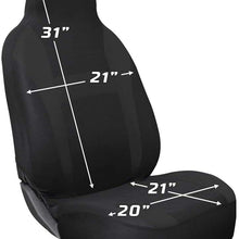 OxGord 2pc Integrated Flat Cloth Bucket Seat Covers - Universal Fit for Car, Truck, Van, SUV - Green/Black