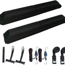 Alfa Gear Soft Roof Rack Pads with 2 pcs 1.5" 15ft Long tie Down Straps for Kayak/Canoe/Surfboard/Paddle Board/SUP/Snow Board and Water Sports